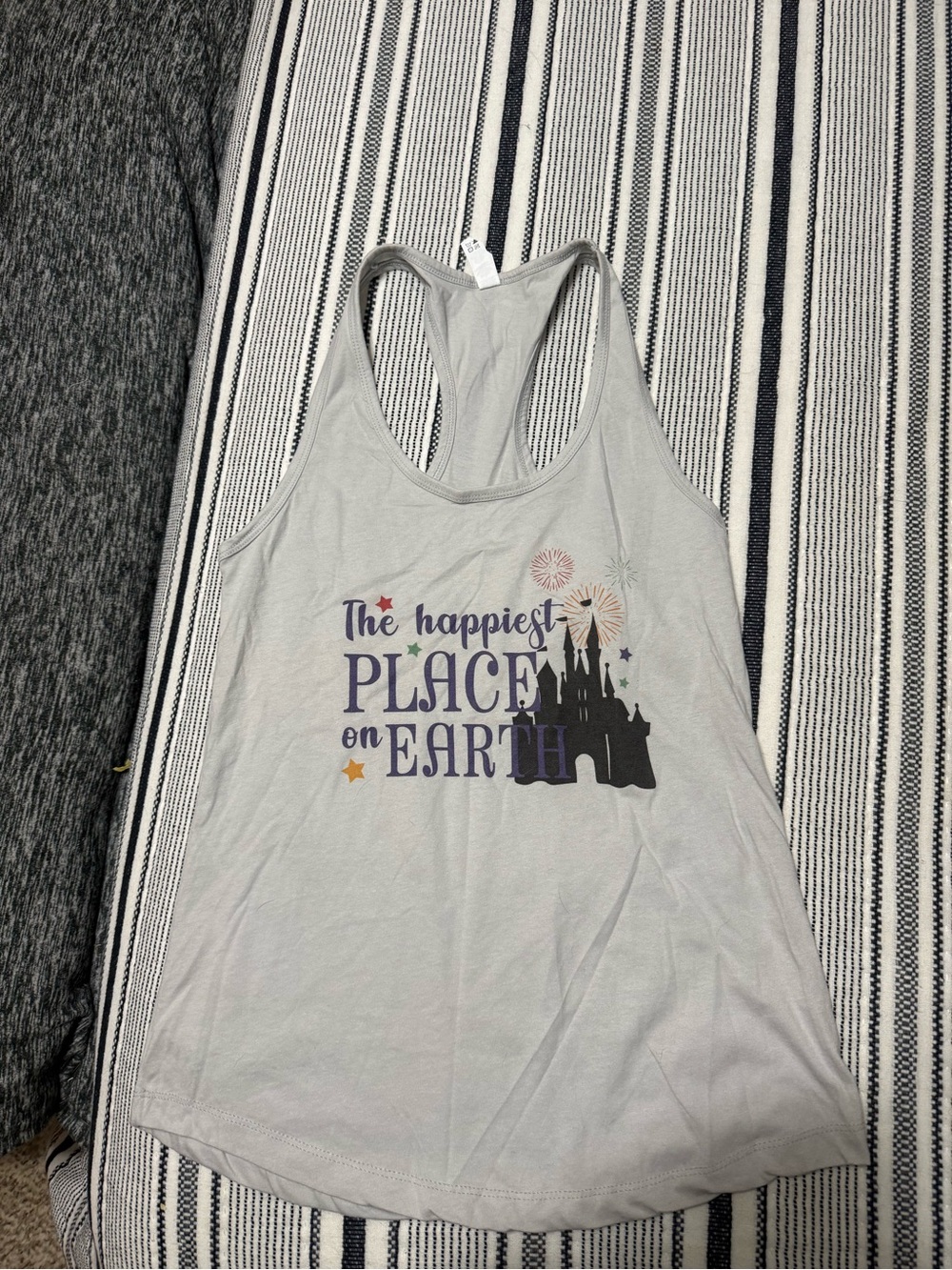 Disney Light Gray 'The Happiest Place on Earth' Tank Top